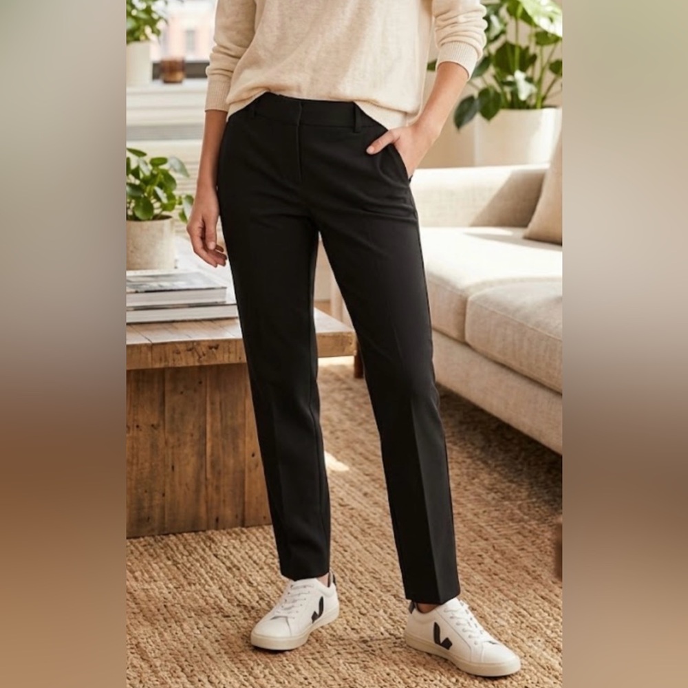 PETITE BLACK Ann Taylor Classic Straight Leg Pants - Picture 3 of 12